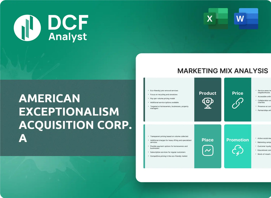 (AEXA) American Exceptionalism Acquisition Corp. A Marketing Mix Research
