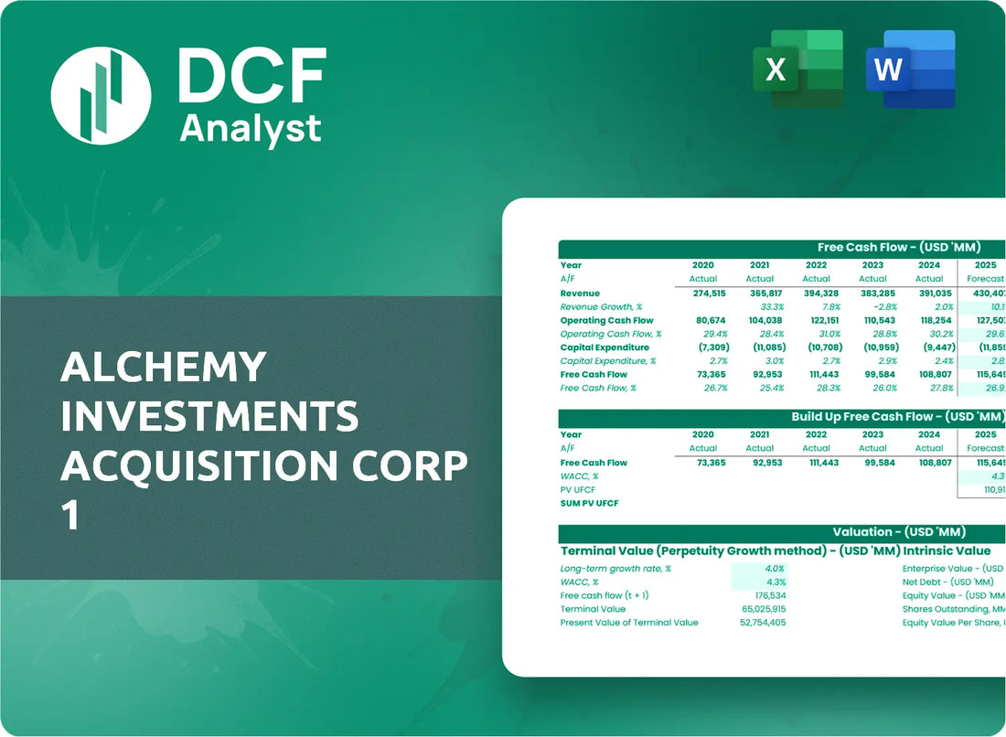 (ALCY) Alchemy Investments Acquisition Corp 1 Discounted Cash Flow Financial Model