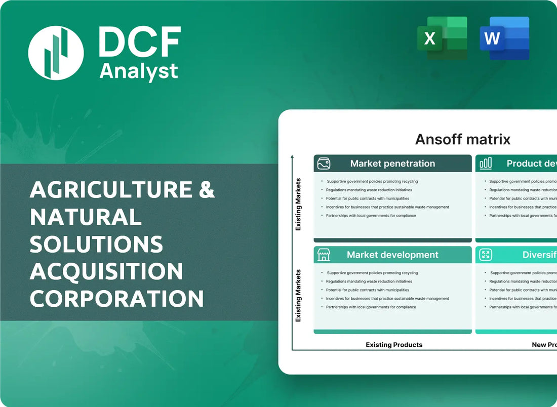 (ANSC) Agriculture & Natural Solutions Acquisition Corporation ANSOFF Analysis Research