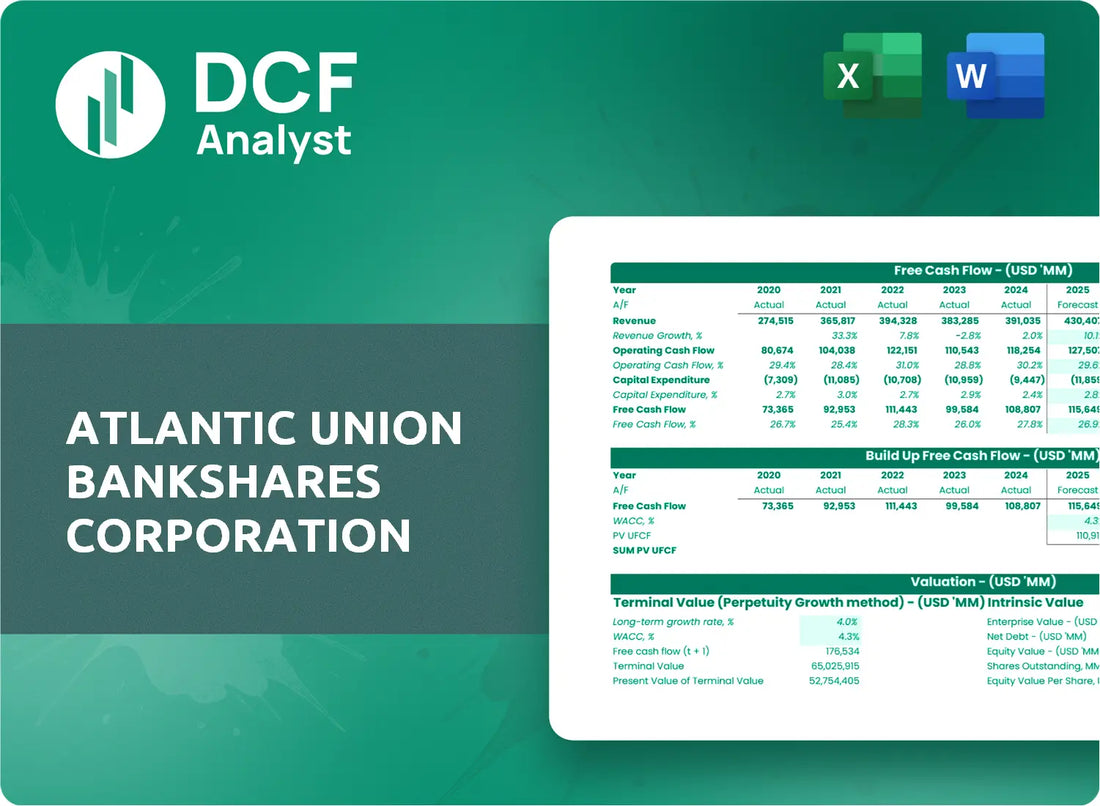 (AUB) Atlantic Union Bankshares Corporation Discounted Cash Flow Financial Model