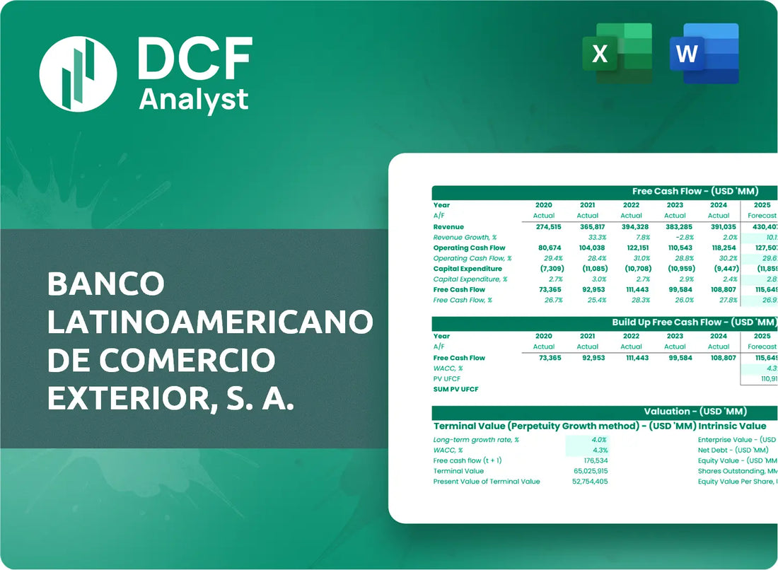 (BLX) Banco Latinoamericano de Comercio Exterior, S. A. Discounted Cash Flow Financial Model
