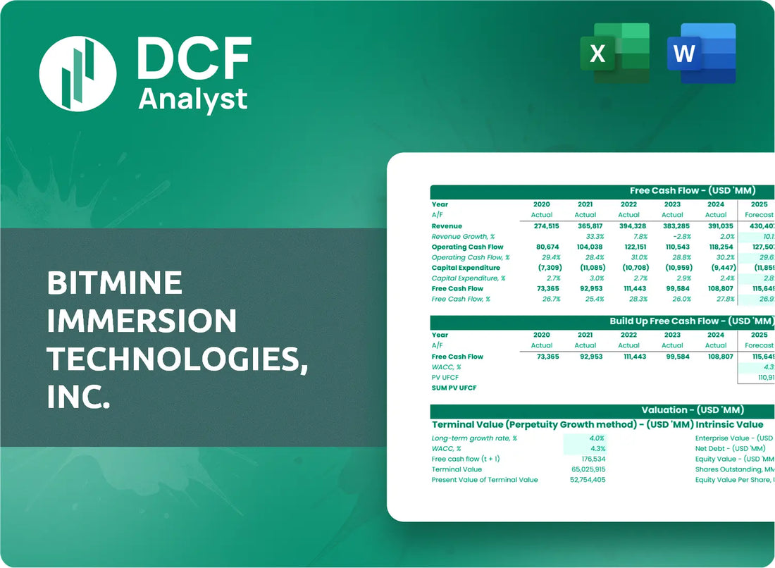 (BMNR) Bitmine Immersion Technologies, Inc. Discounted Cash Flow Financial Model