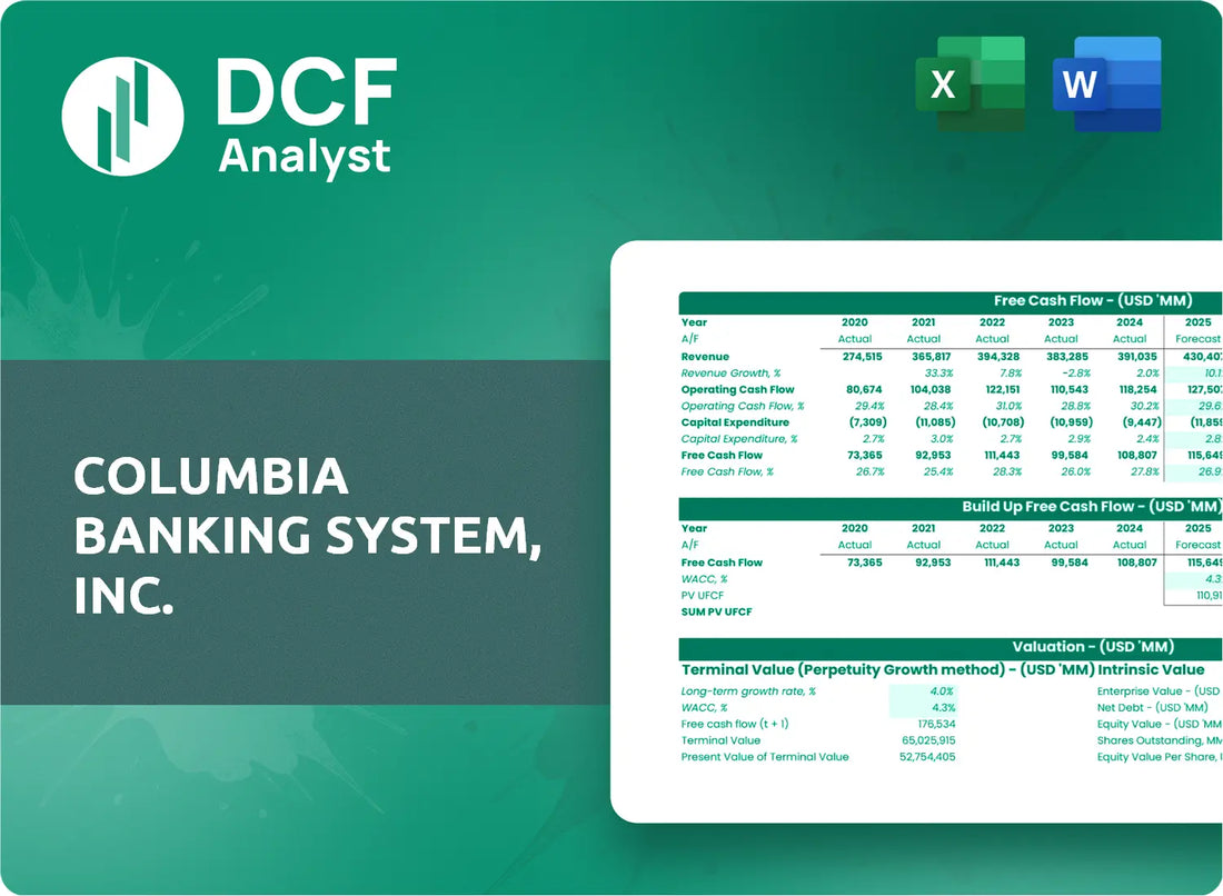 (COLB) Columbia Banking System, Inc. Discounted Cash Flow Financial Model