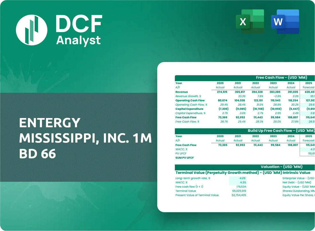 (EMP) Entergy Mississippi, Inc. 1M BD 66 Discounted Cash Flow Financial Model