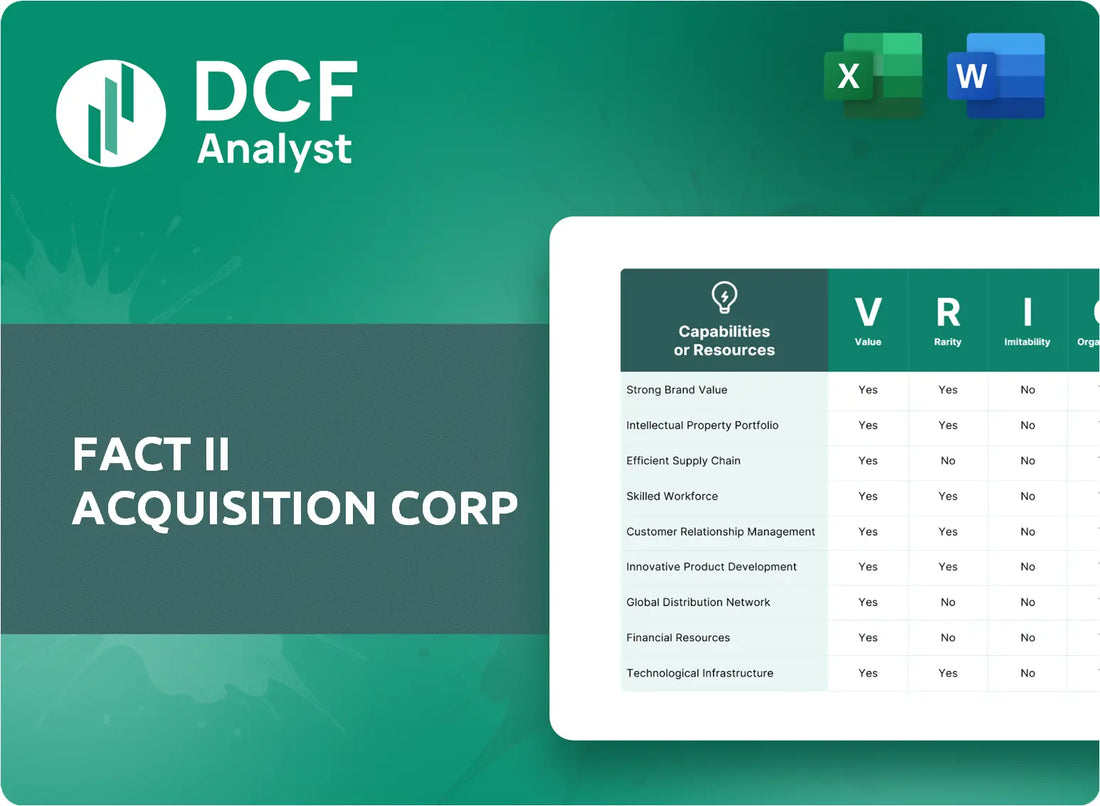 (FACT) FACT II Acquisition Corp VRIO Analysis Research