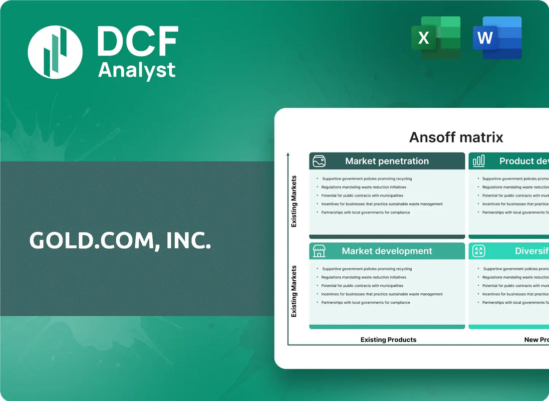 (GOLD) Gold.com, Inc. ANSOFF Analysis Research