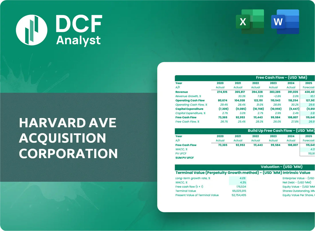 (HAVA) Harvard Ave Acquisition Corporation Discounted Cash Flow Financial Model