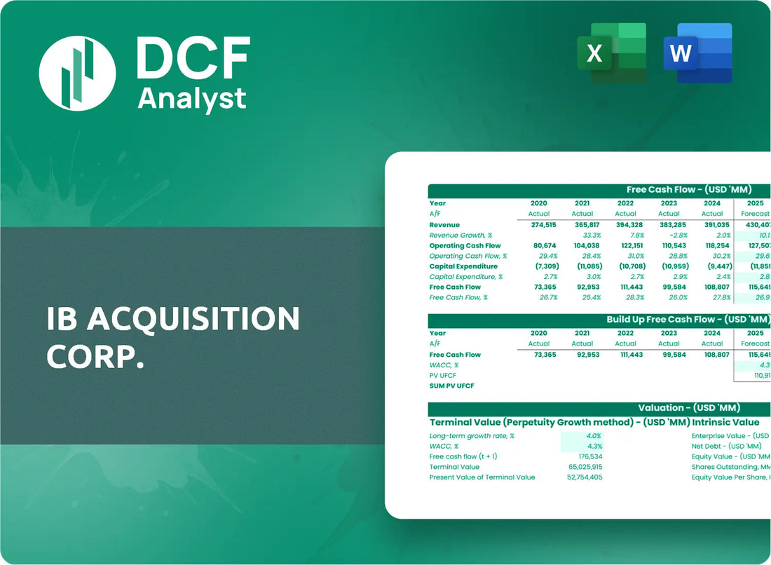 (IBAC) IB Acquisition Corp. Discounted Cash Flow Financial Model