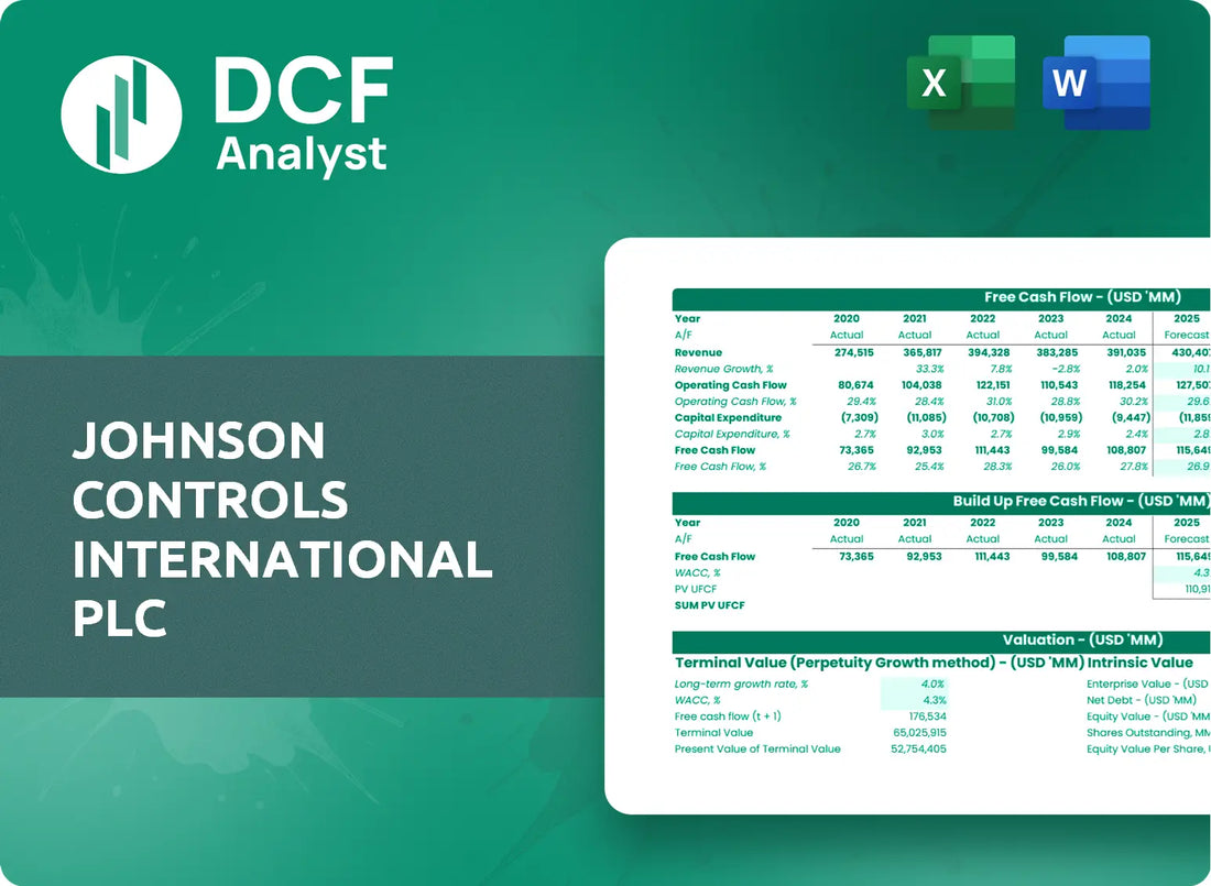 (JCI) Johnson Controls International plc Discounted Cash Flow Financial Model