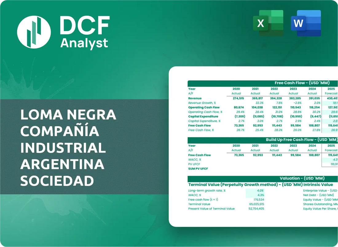 (LOMA) Loma Negra Compañía Industrial Argentina Sociedad Anónima Discounted Cash Flow Financial Model