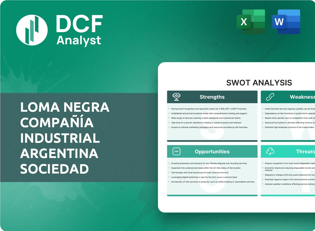 (LOMA) Loma Negra Compañía Industrial Argentina Sociedad Anónima SWOT Analysis Research