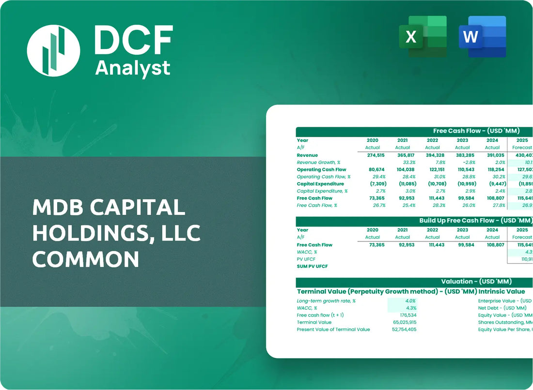 (MDBH) MDB Capital Holdings, LLC common Discounted Cash Flow Financial Model