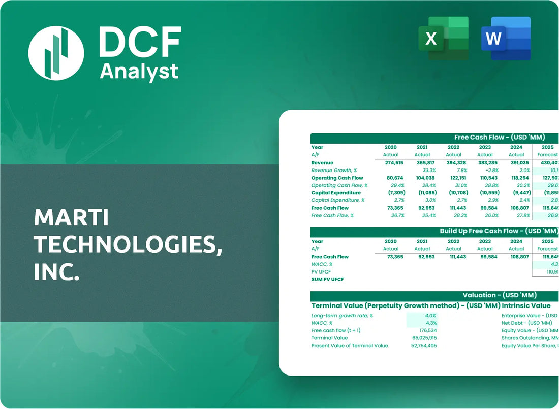 (MRT) Marti Technologies, Inc. Discounted Cash Flow Financial Model
