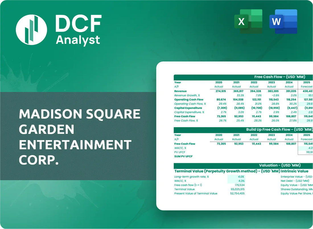 (MSGE) Madison Square Garden Entertainment Corp. Discounted Cash Flow Financial Model