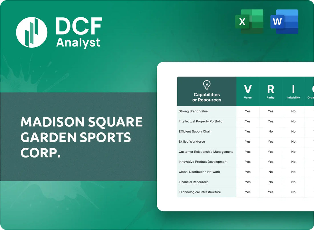 (MSGS) Madison Square Garden Sports Corp. VRIO Analysis Research