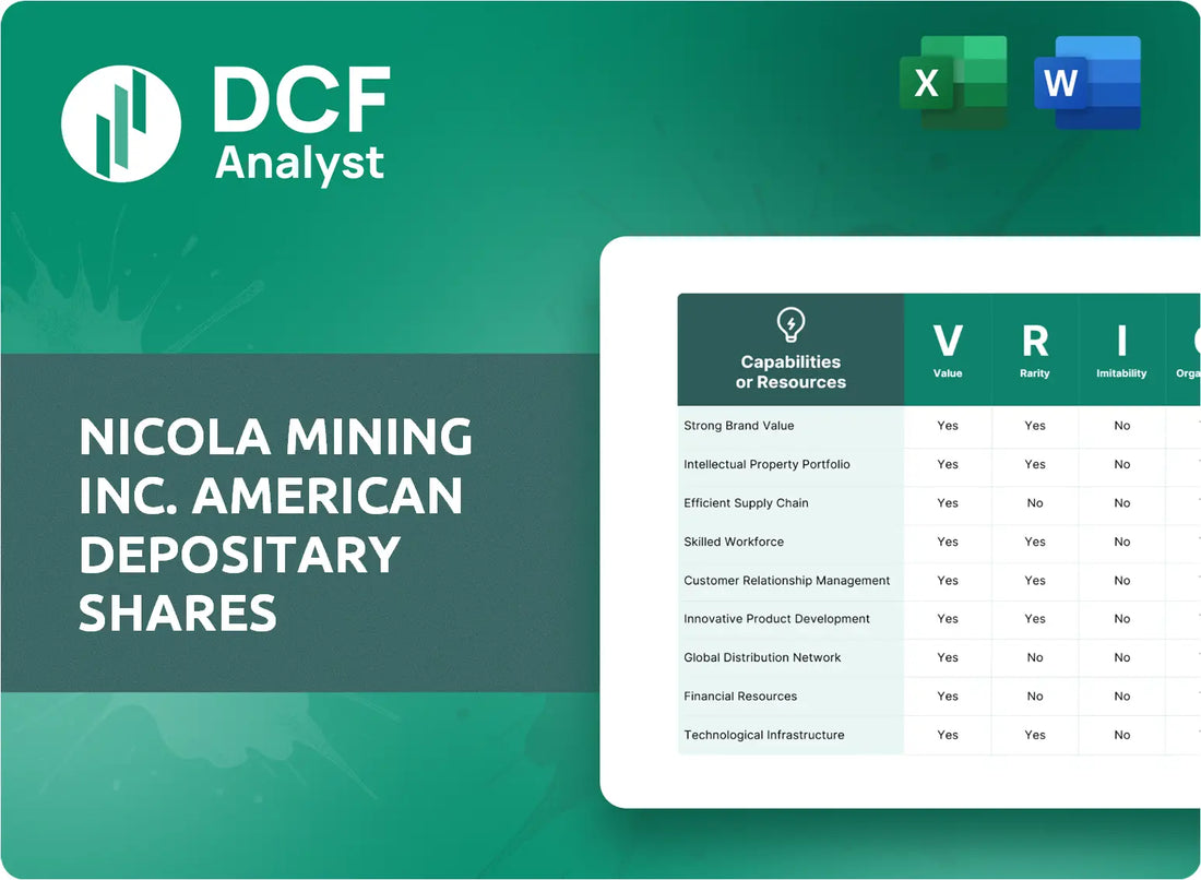(NICM) Nicola Mining Inc. American Depositary Shares VRIO Analysis Research