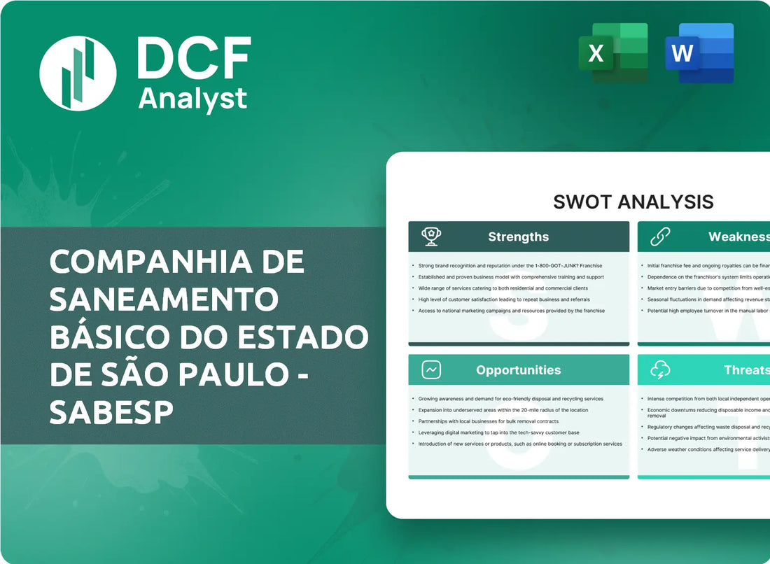 (SBS) Companhia de Saneamento Básico do Estado de São Paulo - SABESP SWOT Analysis Research