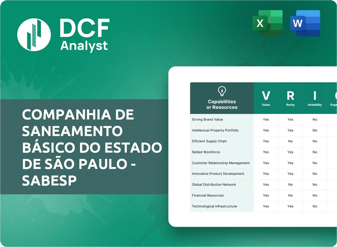 (SBS) Companhia de Saneamento Básico do Estado de São Paulo - SABESP VRIO Analysis Research