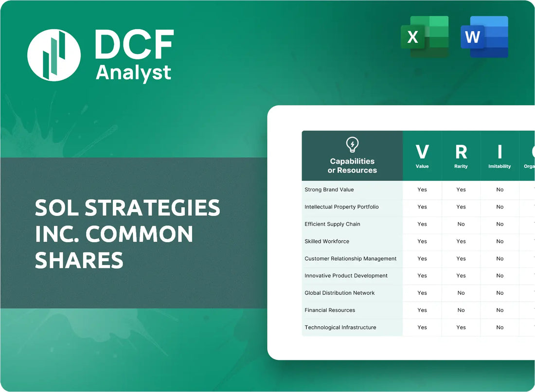(STKE) Sol Strategies Inc. Common Shares VRIO Analysis Research
