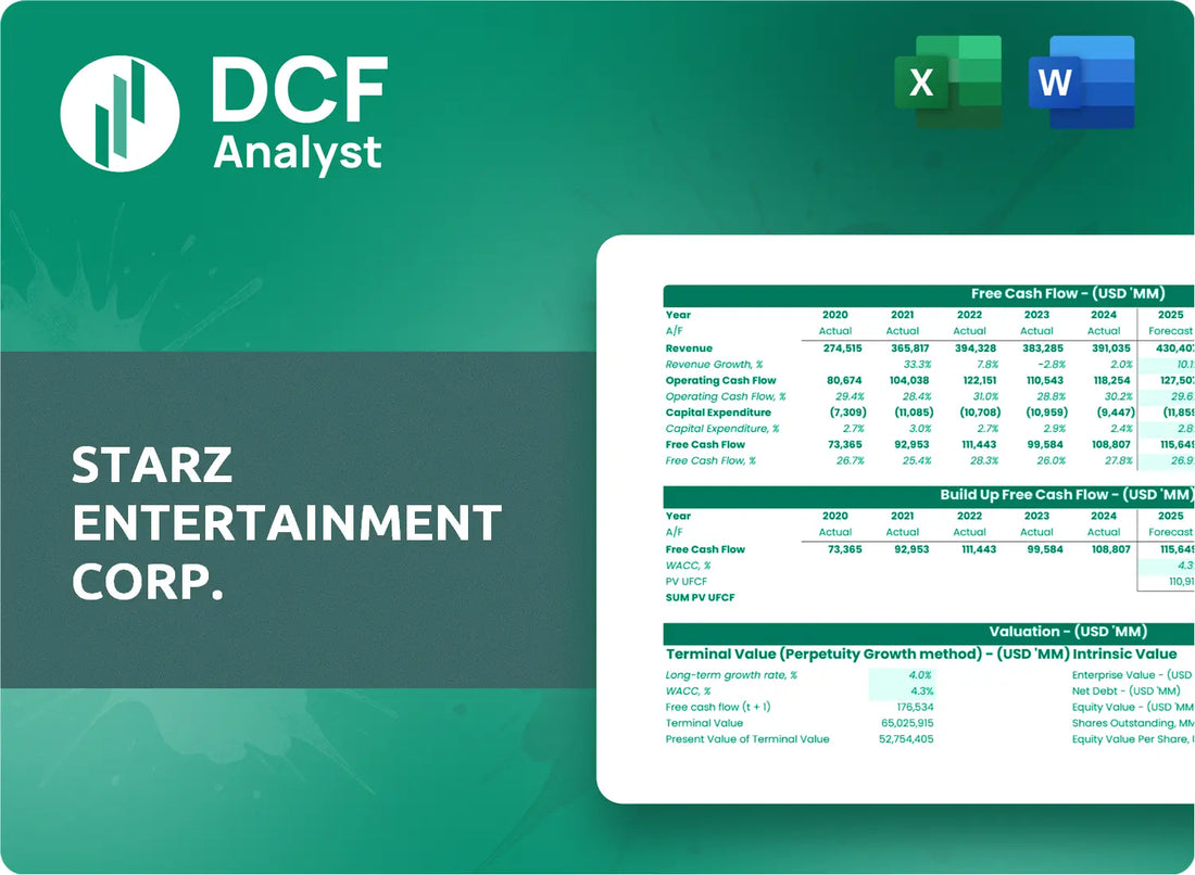 (STRZ) Starz Entertainment Corp. Discounted Cash Flow Financial Model