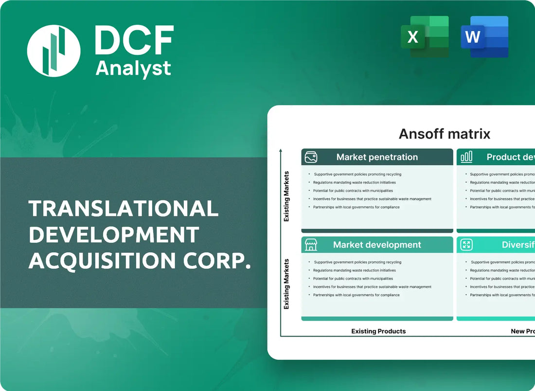 (TDAC) Translational Development Acquisition Corp. ANSOFF Analysis Research