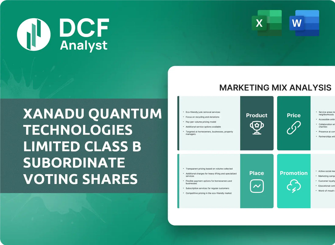 (XNDU) Xanadu Quantum Technologies Limited Class B Subordinate Voting Shares Marketing Mix Research
