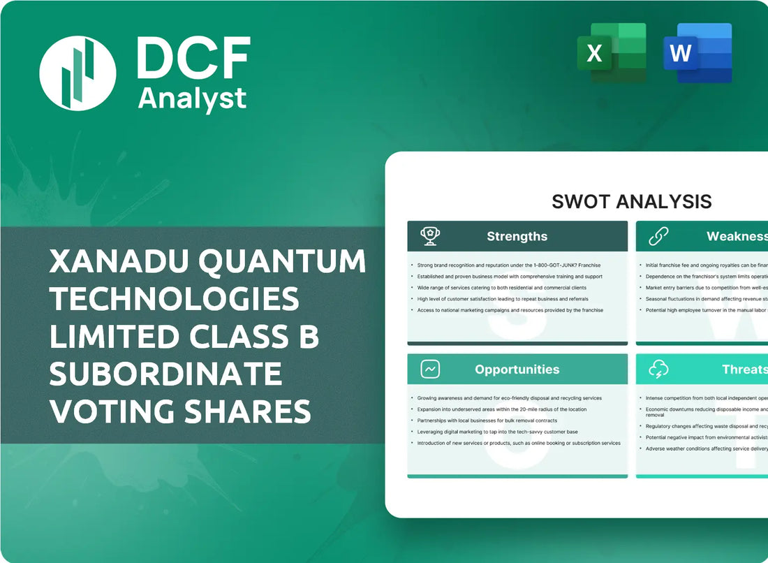 (XNDU) Xanadu Quantum Technologies Limited Class B Subordinate Voting Shares SWOT Analysis Research